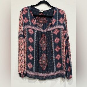 Lucky Brand Long Sleeve Blouse, L.
